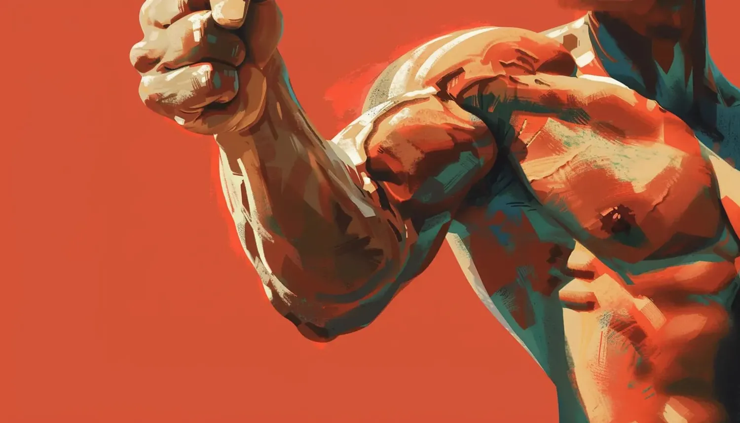 Arm of a muscular man.